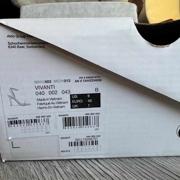 Aldo Silver Ankle Strap Heels - Picture 7 of 7